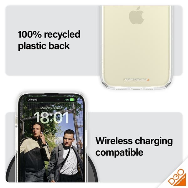 PanzerGlass iPhone 15 Plus Kuori HardCase D3O Läpinäkyvä Kirkas