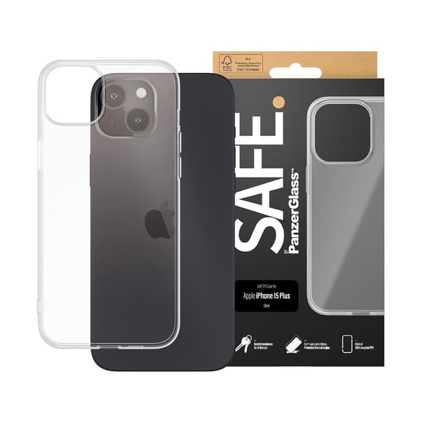 SAFE. by PanzerGlass iPhone 15 Plus Kuori Soft TPU Case Läpinäkyvä Kirkas