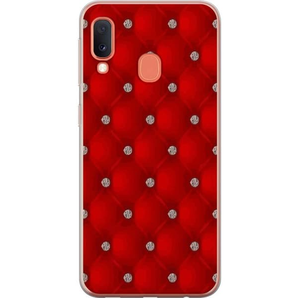 Samsung Galaxy A20e Läpinäkyvä kuori Punainen luksus