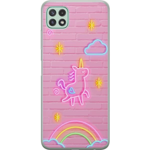 Samsung Galaxy A22 5G Läpinäkyvä kuori Neon Unicorno