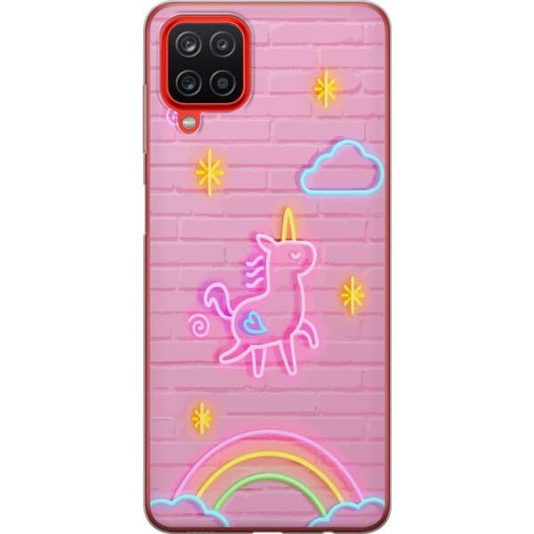 Samsung Galaxy A12 Läpinäkyvä kuori Neon Unicorno