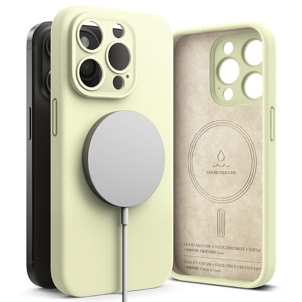 Ringke iPhone 15 Pro Max Kuori Silicone Magnetic Sunny Lime