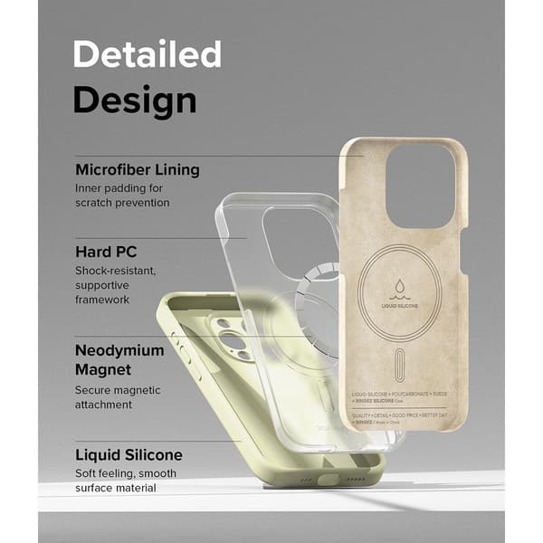 Ringke iPhone 15 Pro Max Kuori Silicone Magnetic Sunny Lime