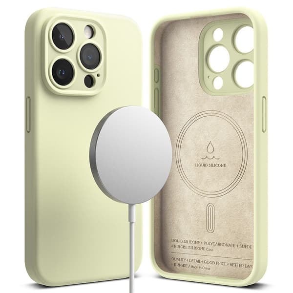 Ringke iPhone 15 Pro Max Kuori Silicone Magnetic Sunny Lime