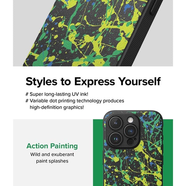 Ringke iPhone 15 Pro Max Deksel Onyx Design Action Painting