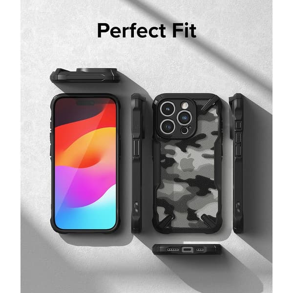 Ringke iPhone 15 Pro Cover Fusion X Design Camo Black