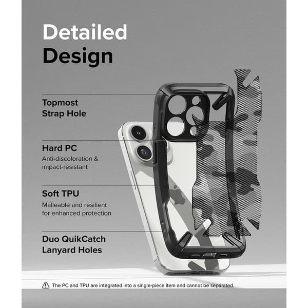 Ringke iPhone 15 Pro Cover Fusion X Design Camo Black