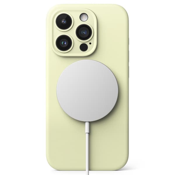 Ringke iPhone 15 Pro Skal Silicone Magnetic Sunny Lime