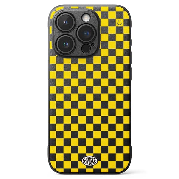 Ringke iPhone 15 Pro Kuori Onyx Design Checkerboard Yellow
