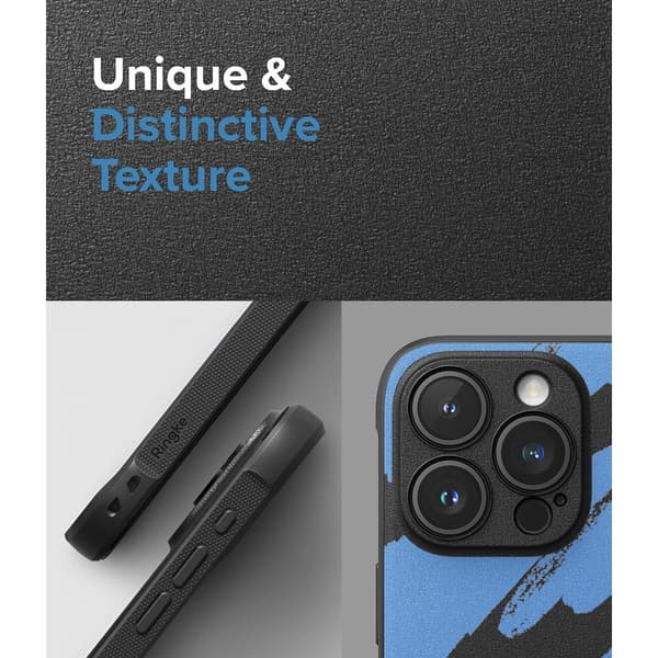 Ringke iPhone 15 Pro Skal Onyx Design Blue Brush