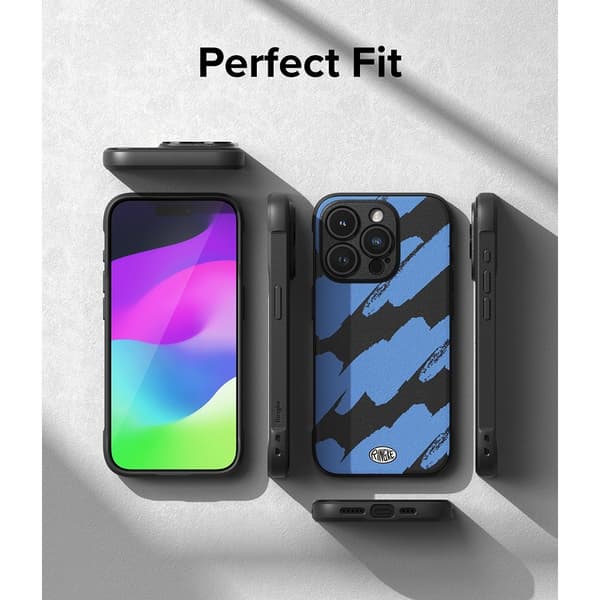 Ringke iPhone 15 Pro Skal Onyx Design Blue Brush