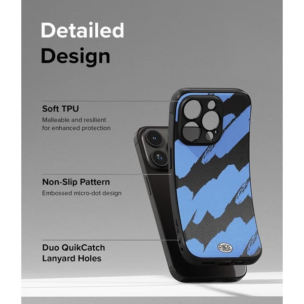 Ringke iPhone 15 Pro Skal Onyx Design Blue Brush