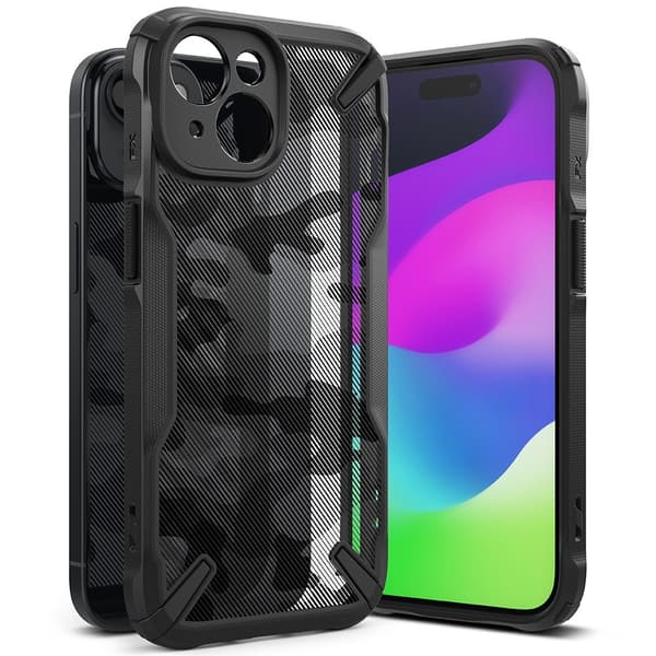 Ringke iPhone 15 Plus Kuori Fusion X Design Camo Black