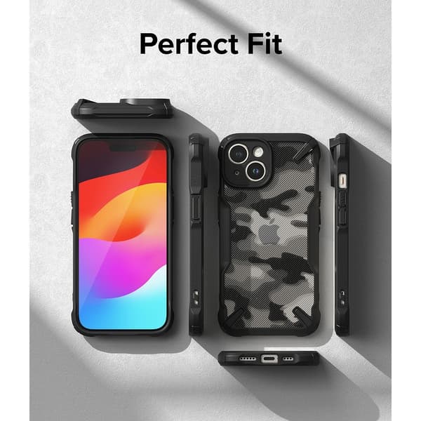 Ringke iPhone 15 Plus Kuori Fusion X Design Camo Black