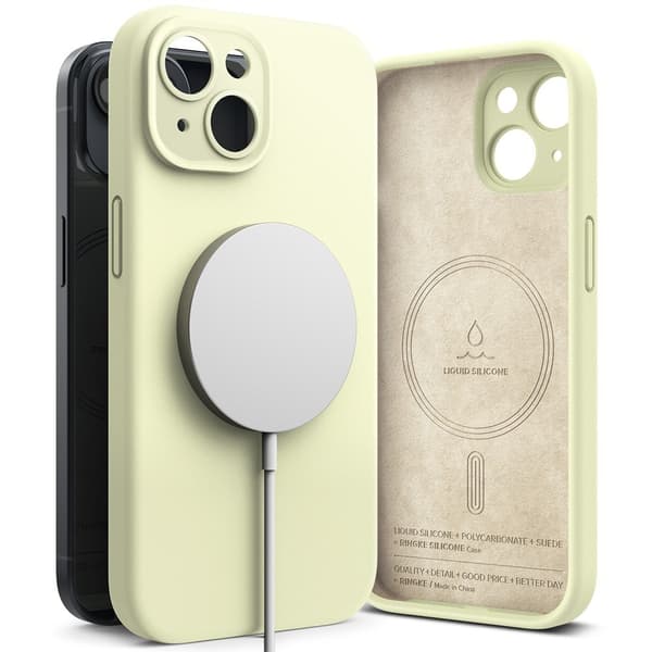 Ringke iPhone 15 Plus Kuori Silicone Magnetic Sunny Lime