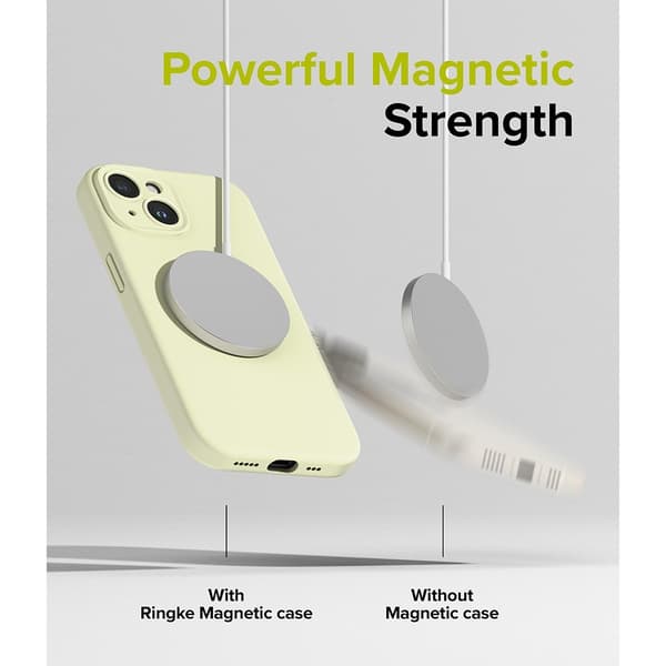 Ringke iPhone 15 Plus Kuori Silicone Magnetic Sunny Lime