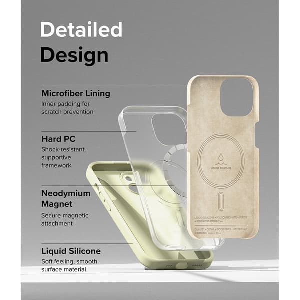 Ringke iPhone 15 Plus Kuori Silicone Magnetic Sunny Lime