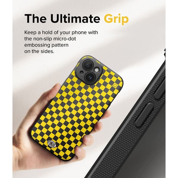 Ringke iPhone 15 Skal Onyx Design Checkerboard Yellow