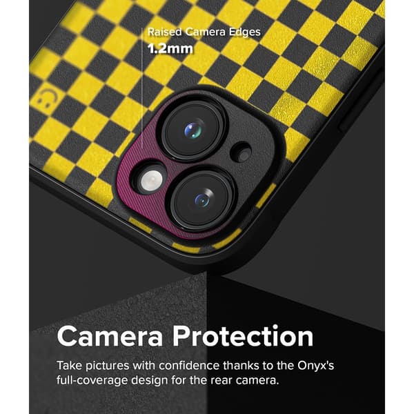 Ringke iPhone 15 Skal Onyx Design Checkerboard Yellow
