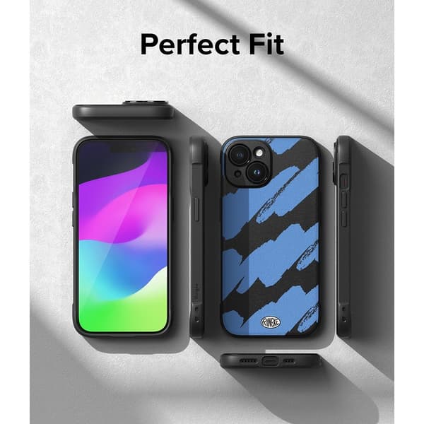 Ringke iPhone 15 Kuori Onyx Design Blue Brush
