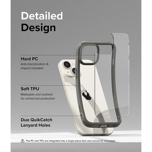 Ringke iPhone 15 Skal Fusion Bold Grå