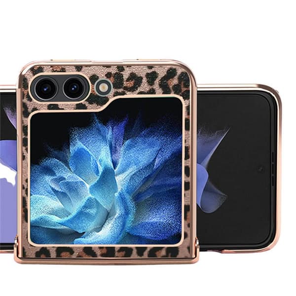 Leopard Case Samsung Galaxy Z Flip 5 - Rose Gold