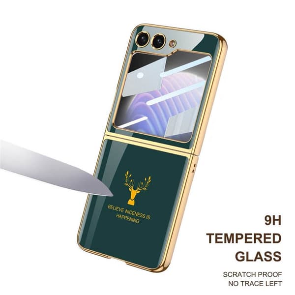 Elk Glass Case Samsung Galaxy Z Flip 5 - Petrol