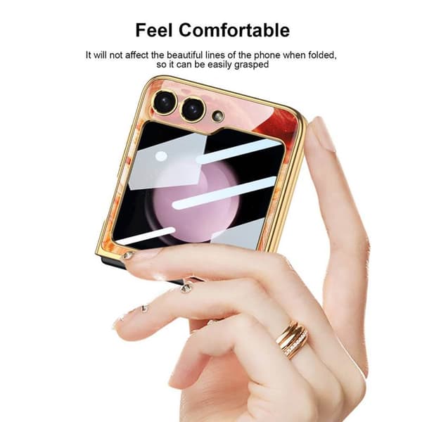 Elk Glass Case Samsung Galaxy Z Flip 5 - Beige