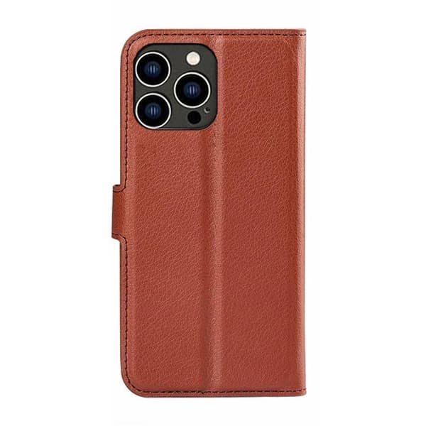 iPhone 15 Ultra Plånboksfodral med stativ - Brun