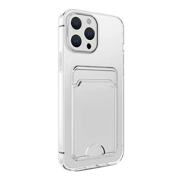 iPhone 15 Pro Max Stöttåligt Skal med Korthållare - Transparent