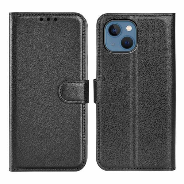 iPhone 15 Plånboksfodral med stativ - Svart