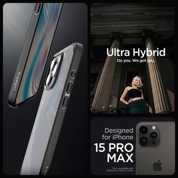 Spigen iPhone 15 Pro Max Cover Ultra Hybrid Frost Black