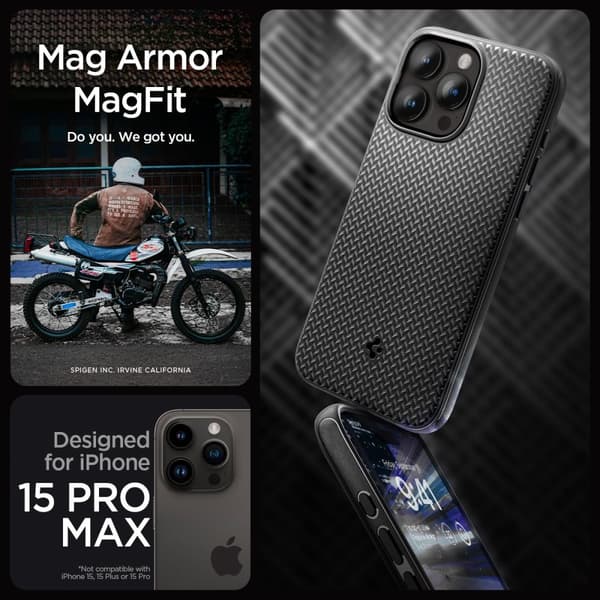 Spigen iPhone 15 Pro Max Cover Mag Armor MagFit Matte Black