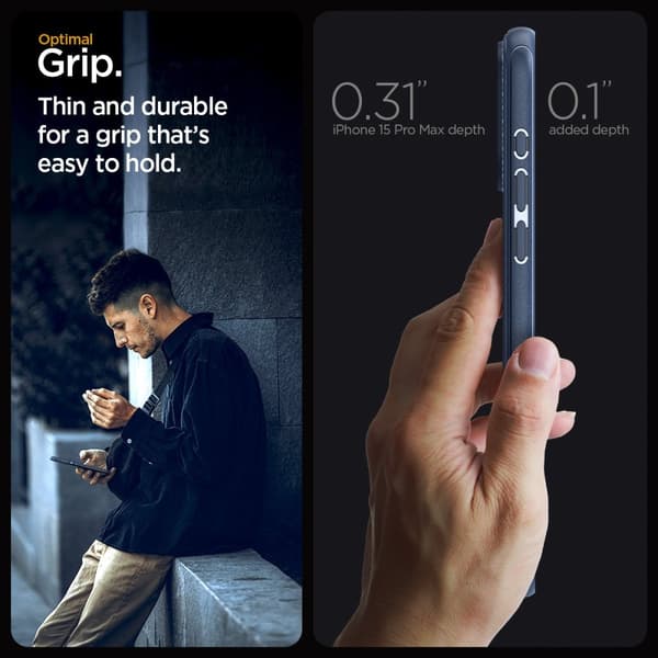 Spigen iPhone 15 Pro Max Skal Mag Armor MagFit Navy Blue