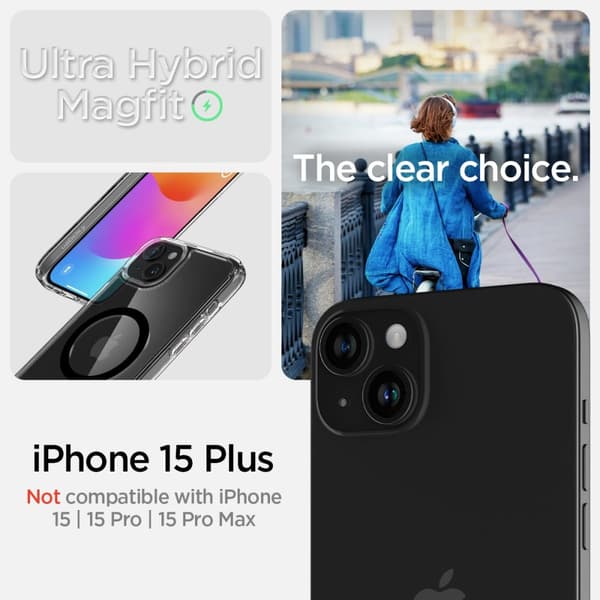 Spigen iPhone 15 Plus Cover Ultra Hybrid MagFit Sort