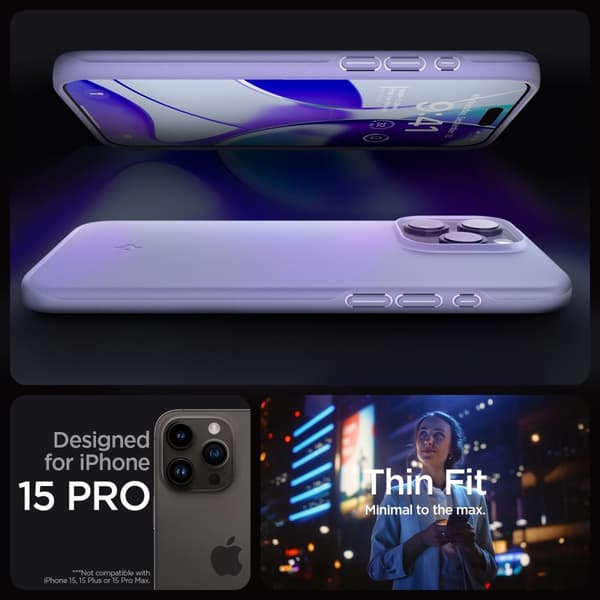 Spigen iPhone 15 Pro Cover Thin Fit Iris Purple