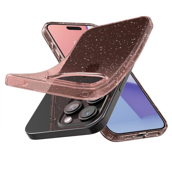 Spigen iPhone 15 Pro Skal Liquid Crystal Glitter Rose Quartz