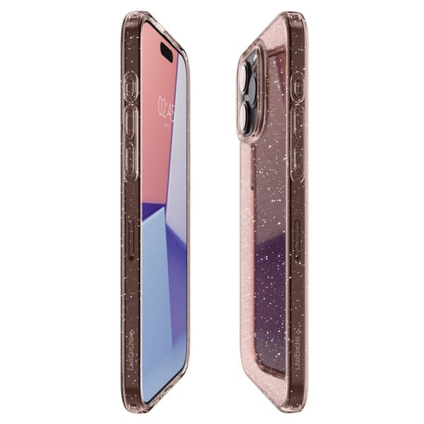 Spigen iPhone 15 Pro Skal Liquid Crystal Glitter Rose Quartz