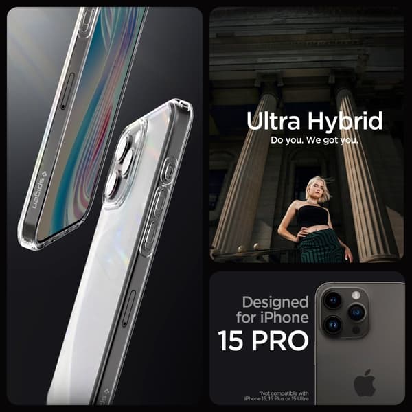 Spigen iPhone 15 Pro Cover Ultra Hybrid Frost Clear