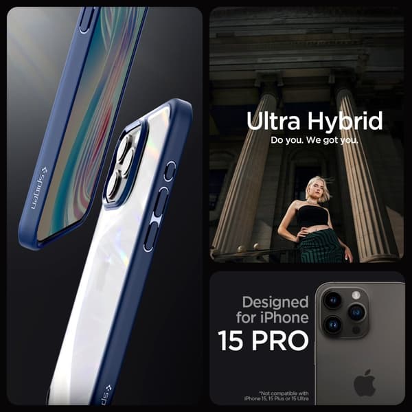 Spigen iPhone 15 Pro Cover Ultra Hybrid Navy Blue