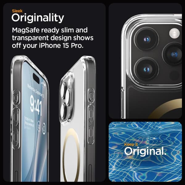 Spigen iPhone 15 Pro Cover Ultra Hybrid MagFit Guld
