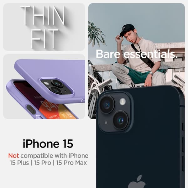 Spigen iPhone 15 Skal Thin Fit Iris Purple