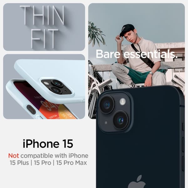 Spigen iPhone 15 Cover Thin Fit Mute Blue