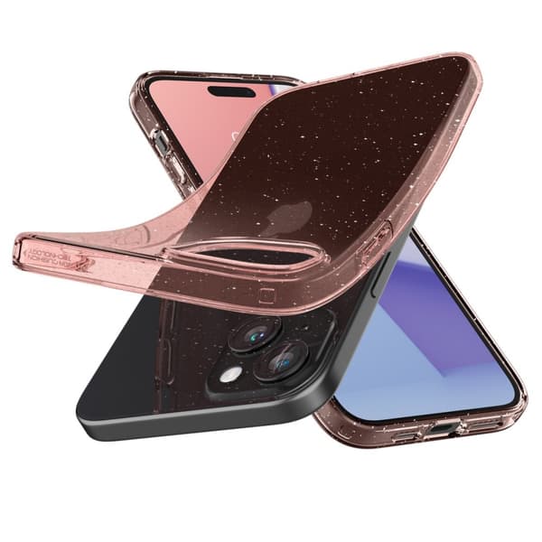 Spigen iPhone 15 Kuori Liquid Crystal Glitter Rose Quartz