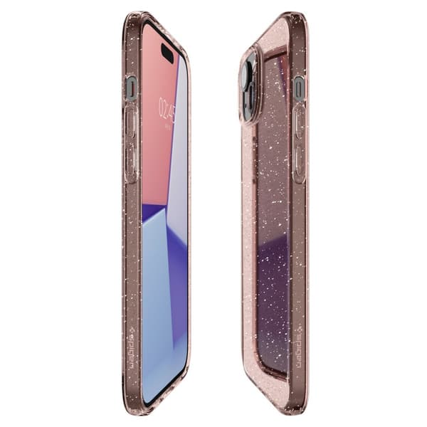 Spigen iPhone 15 Kuori Liquid Crystal Glitter Rose Quartz
