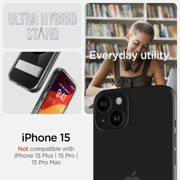 Spigen iPhone 15 Cover Ultra Hybrid S MagFit Sort