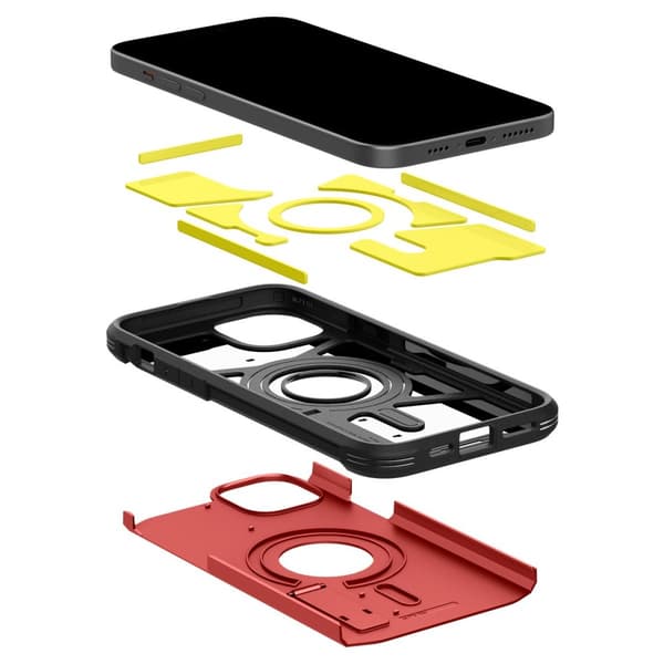 Spigen iPhone 15 Cover Tough Armor MagFit Rød