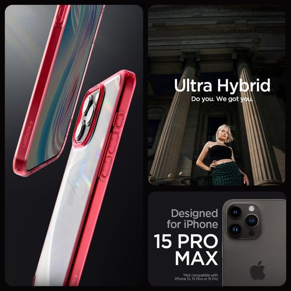 Spigen iPhone 15 Pro Max Skal Ultra Hybrid Deep Red