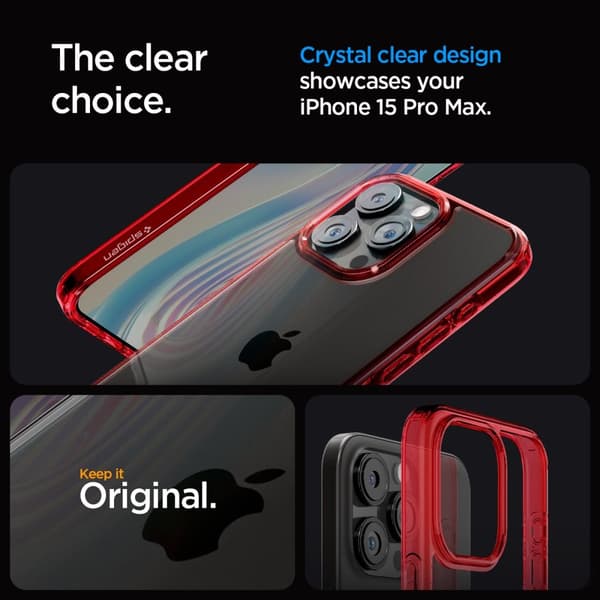 Spigen iPhone 15 Pro Max Skal Ultra Hybrid Deep Red