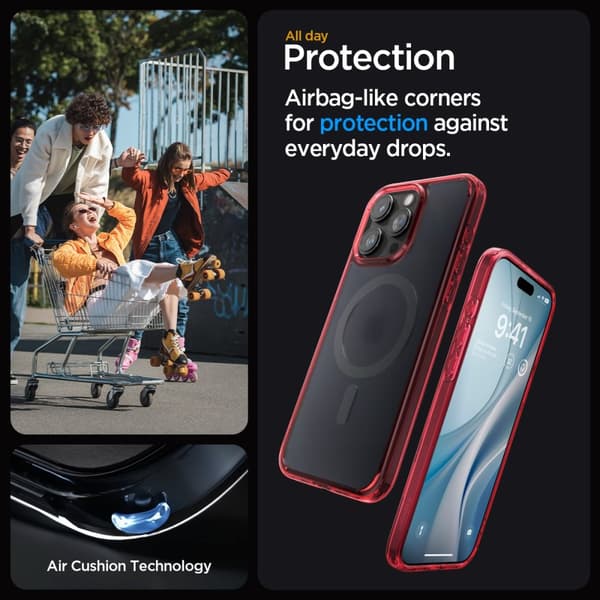 Spigen iPhone 15 Pro Skal Ultra Hybrid MagFit Frost Deep Red